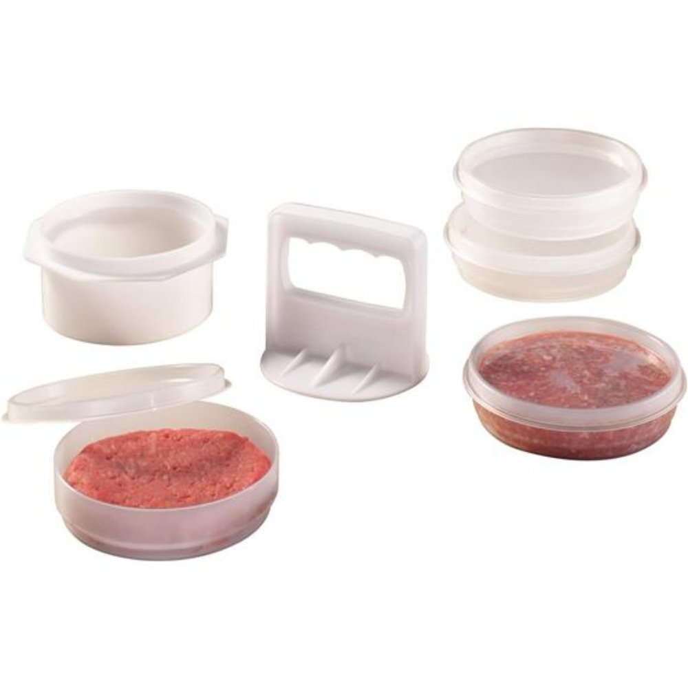 Hamburger Press Patty Maker -3 in1,Burger Mold, Patty Press,4 Storage Containers